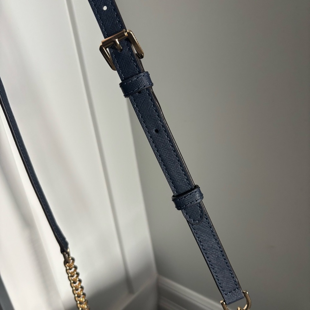 Michael Kors Navy Blue Saffiano Leather Crossbody Satchel - Picture 9 of 9